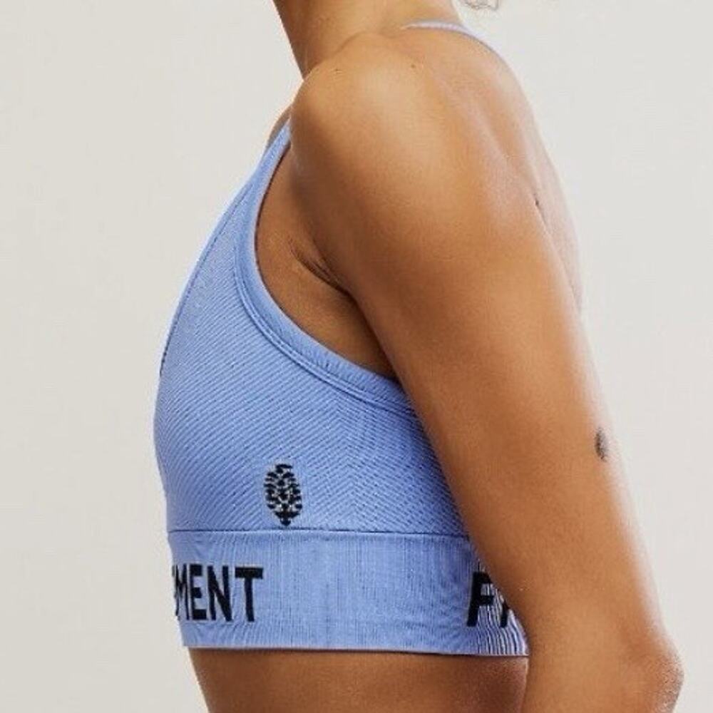 FP Movement Free People NEW Long Haul Logo Sports Bra High Dive Blue XS/S - Picture 2 of 3